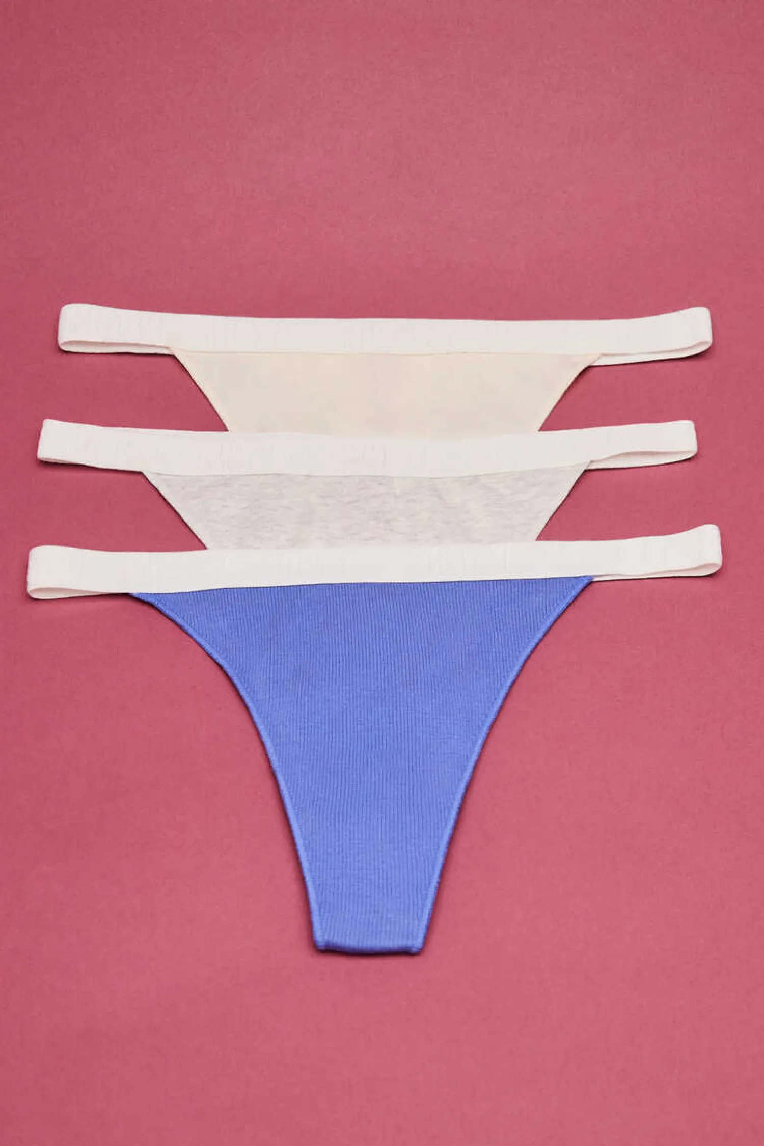 HI&BYE Roupa Interior-Pack 3 Cuequinhas Tanga Multicolor: Amarelo, Lilas, Cinzento