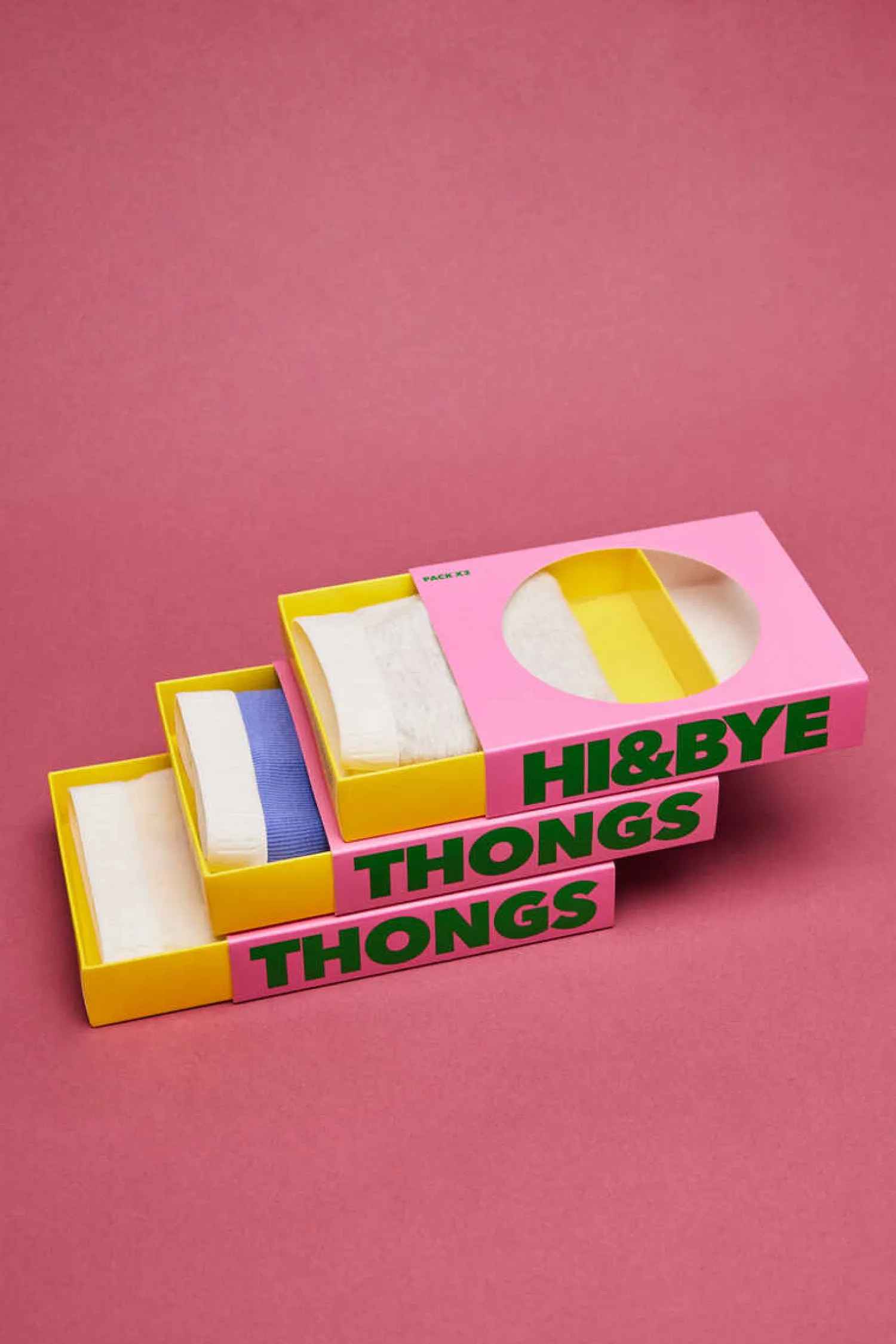 HI&BYE Roupa Interior-Pack 3 Cuequinhas Tanga Multicolor: Amarelo, Lilas, Cinzento