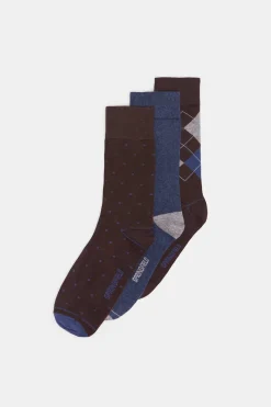 Springfield Pack 3 Meias Castanho Clearance