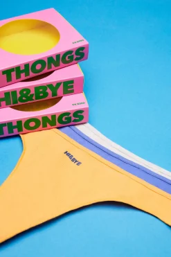 HI&BYE Roupa Interior-Pack 3 Tangas Multicoloridas: Lilas, Cor De Laranja, Cinzento