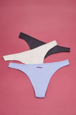 HI&BYE Roupa Interior-Pack 3 Tangas Multicoloridas: , Lilas, Antracite