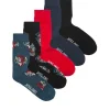 Jack & Jones Pack De 5 Meias Altas Print Caveiras Preto Best