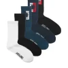 Jack & Jones Pack De 5 Meias Altas Print Logo Preto Discount