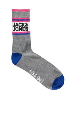 Jack & Jones Pack De 5 Meias Altas Print Desportivo De Riscas Marinho Hot