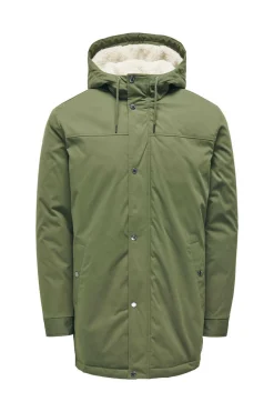 Only & Sons Parka Acolchoada Capuz Verde Hot