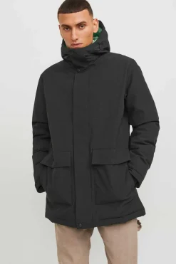 Jack & Jones Parka Com Capuz Ajustavel Preto Discount