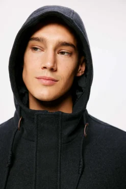 Springfield Parka De Efeito La Capuz Azul New