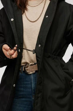 Jack & Jones Sobretudos E Parkas-Parka De Mulher Com Capuz E Cintura Ajustavel