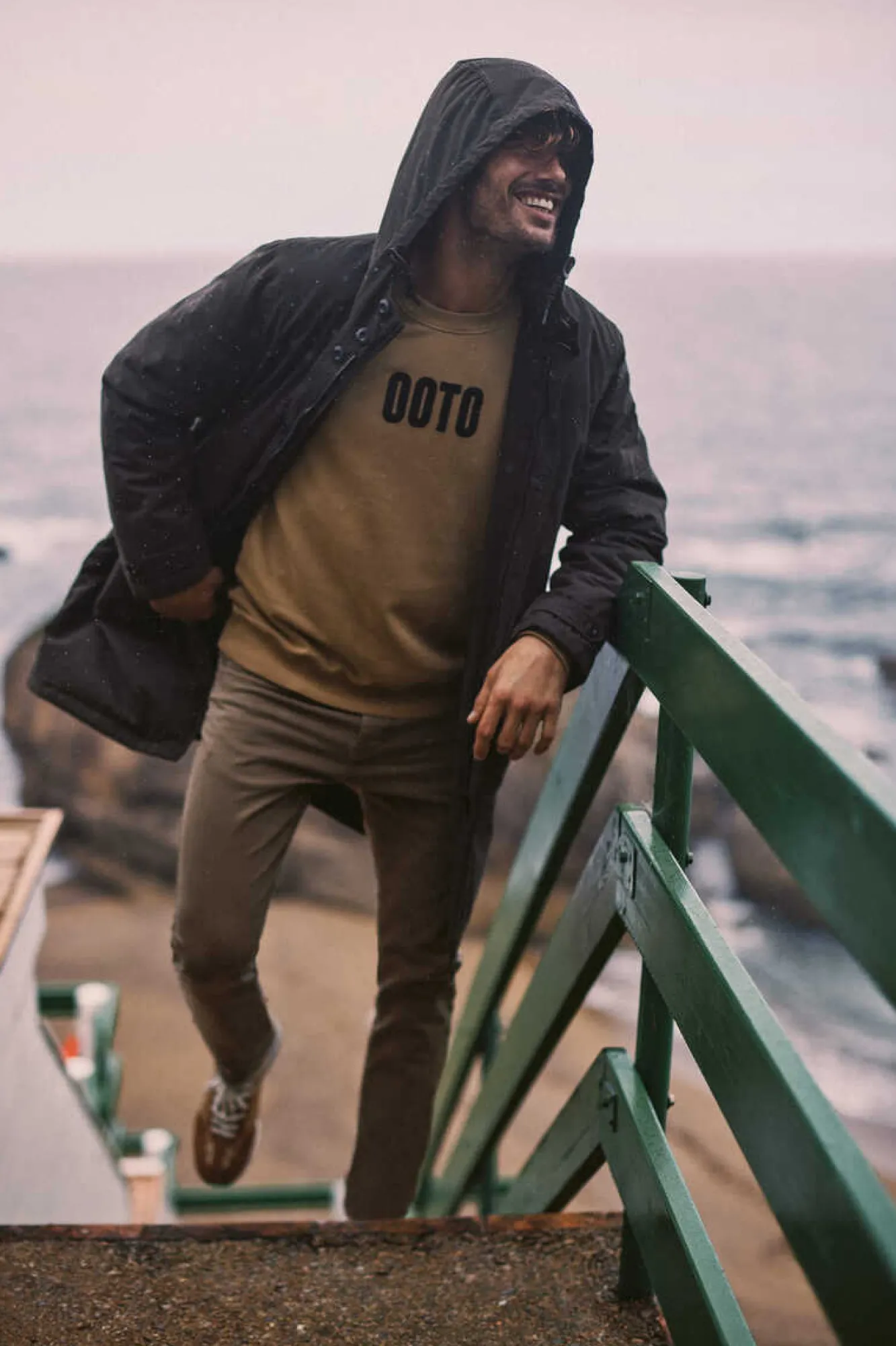 Ooto Parka Impermeavel Capuz Verde Hot