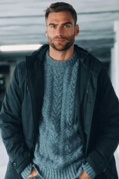 Ooto Parka Impermeavel Capuz Azul