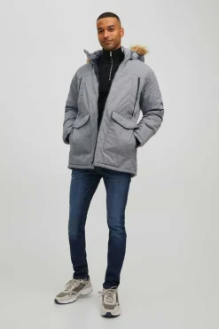 Jack & Jones Parka Pelo Capuz Cinza New