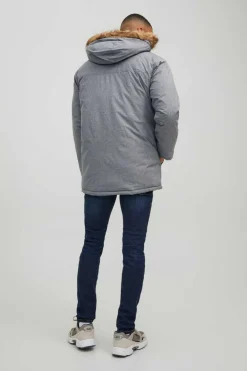 Jack & Jones Parka Pelo Capuz Cinza New