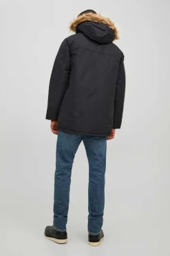 Jack & Jones Parka Pelo Capuz Preto Discount