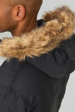 Jack & Jones Parka Pelo Capuz Preto Discount