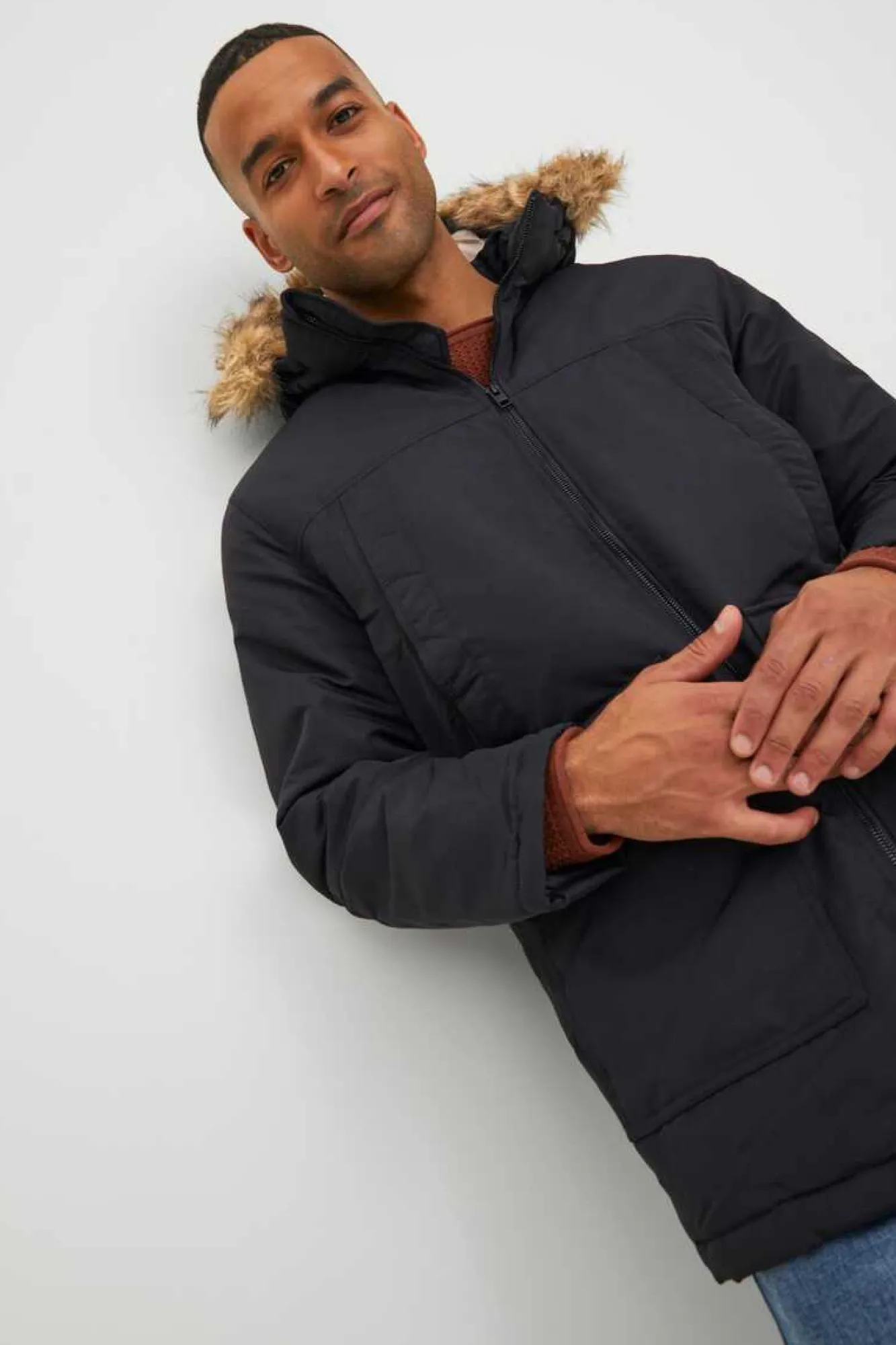 Jack & Jones Parka Pelo Capuz Preto Discount