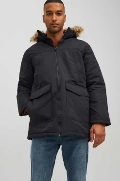 Jack & Jones Parka Pelo Capuz Preto Discount