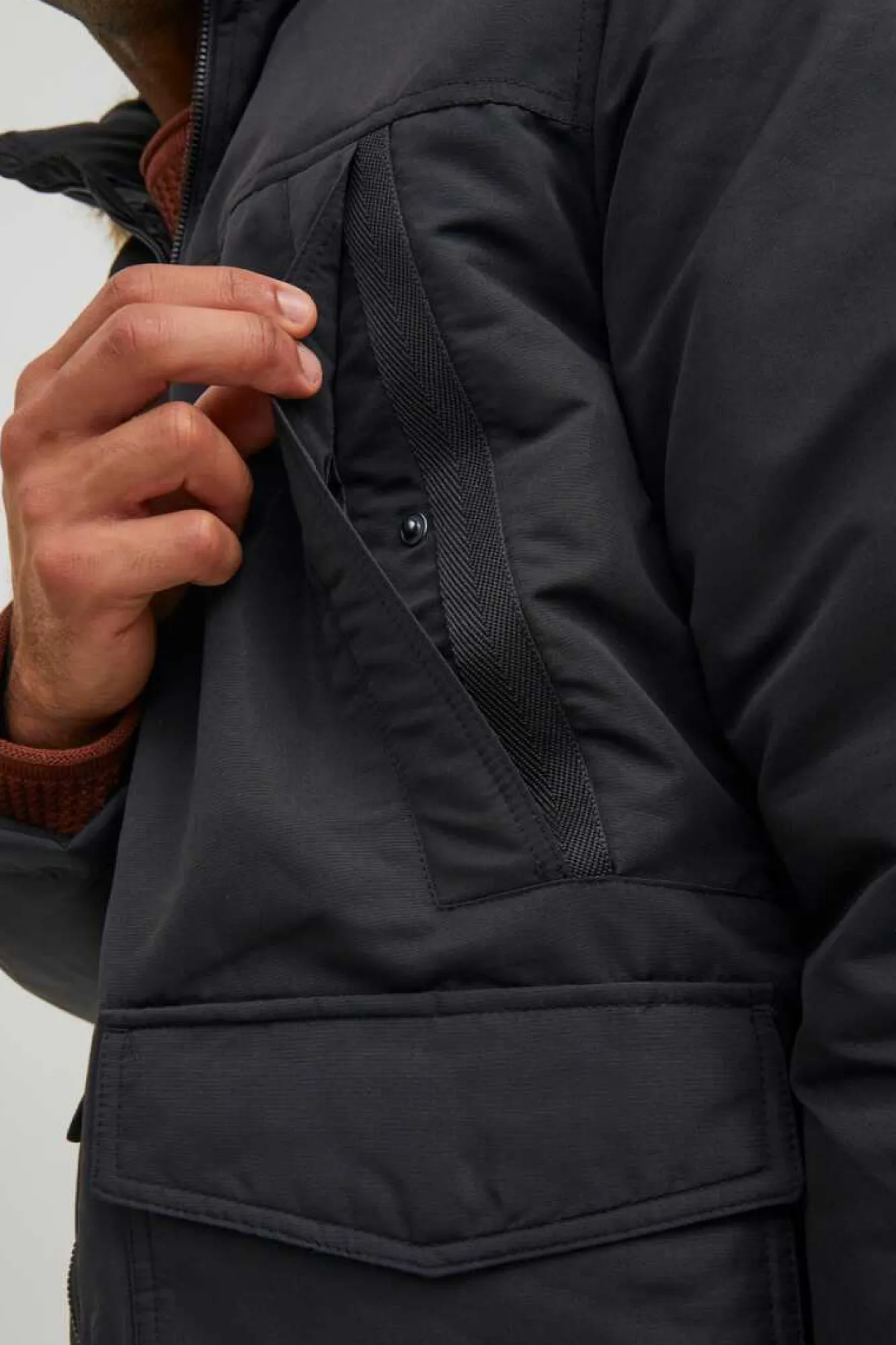 Jack & Jones Parka Pelo Capuz Preto Discount