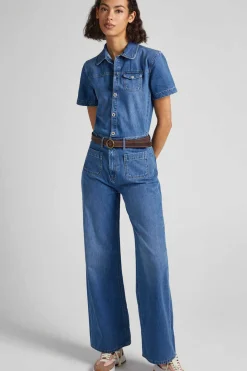 Pepe Jeans Dungareesnew-Peto Largo Vaquero De Manga Corta