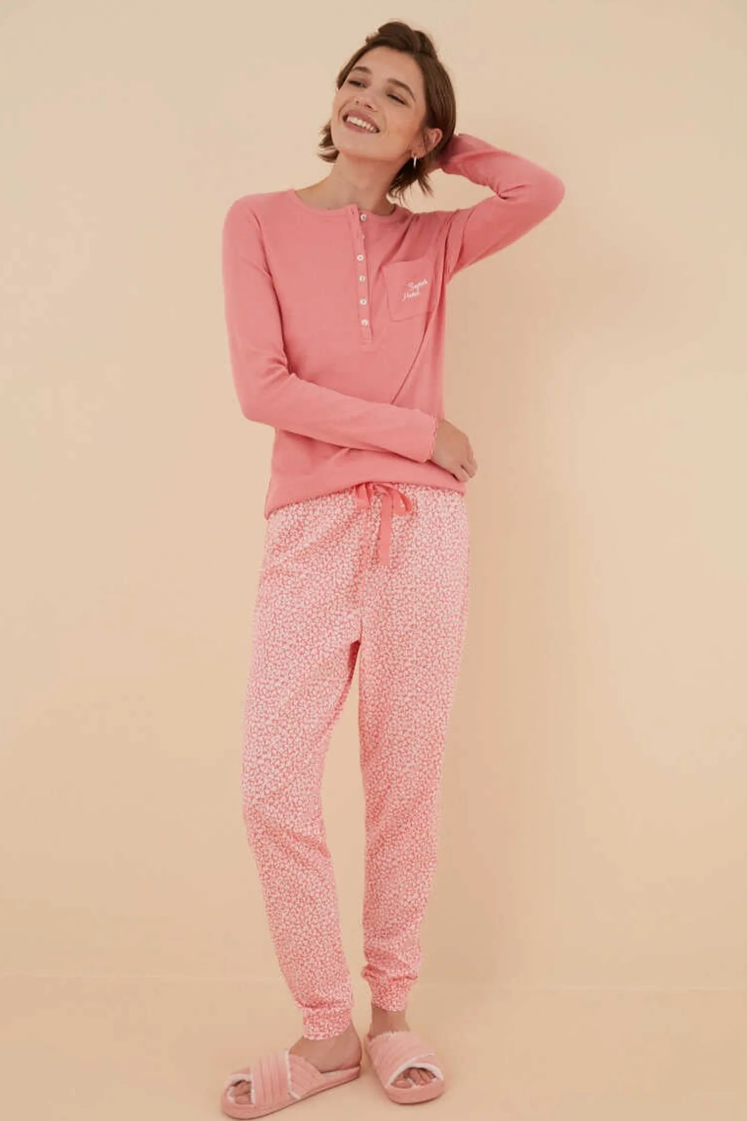 Women'secret Pijamas-Pijama 100% Algodao Coral Multiflor