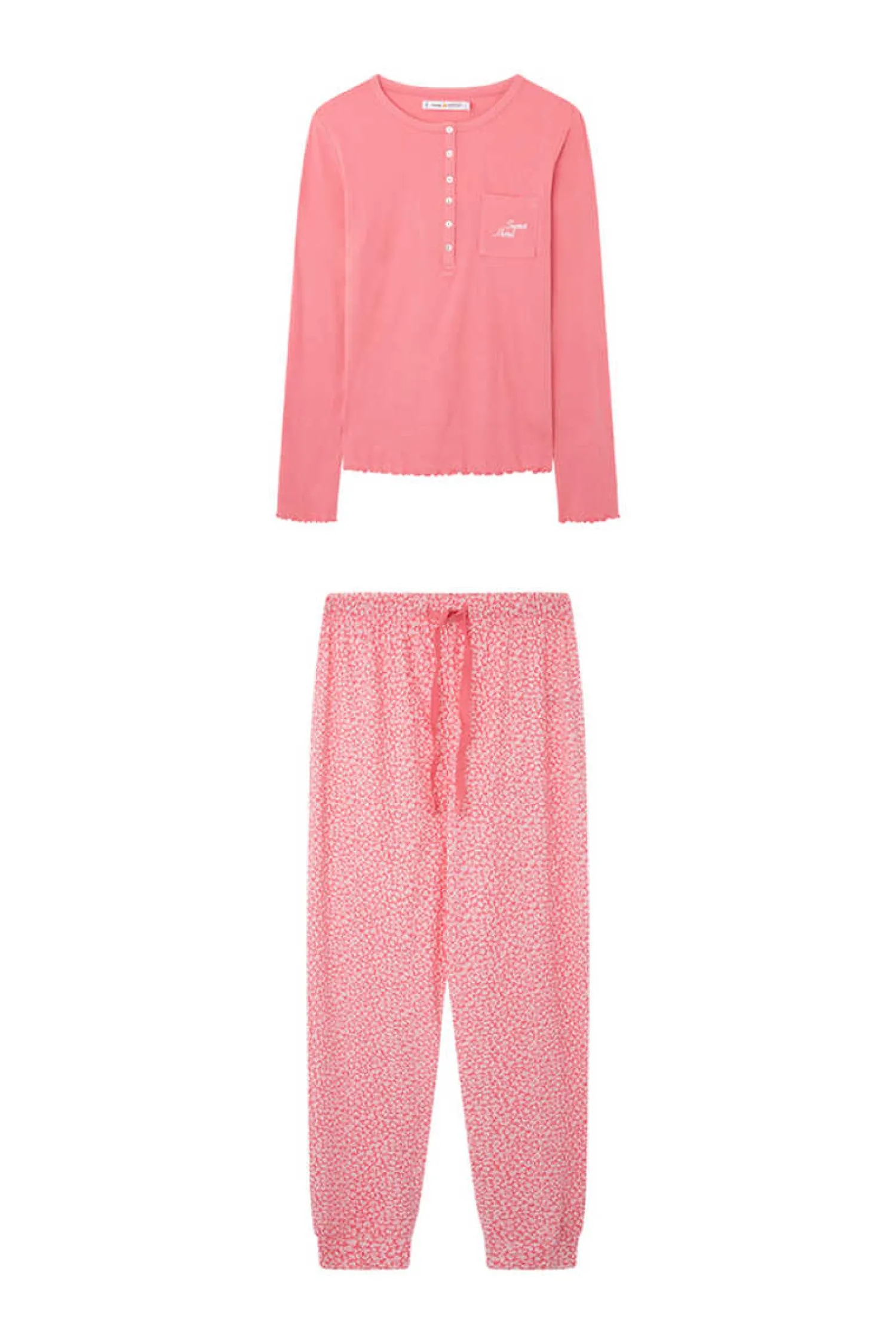 Women'secret Pijamas-Pijama 100% Algodao Coral Multiflor