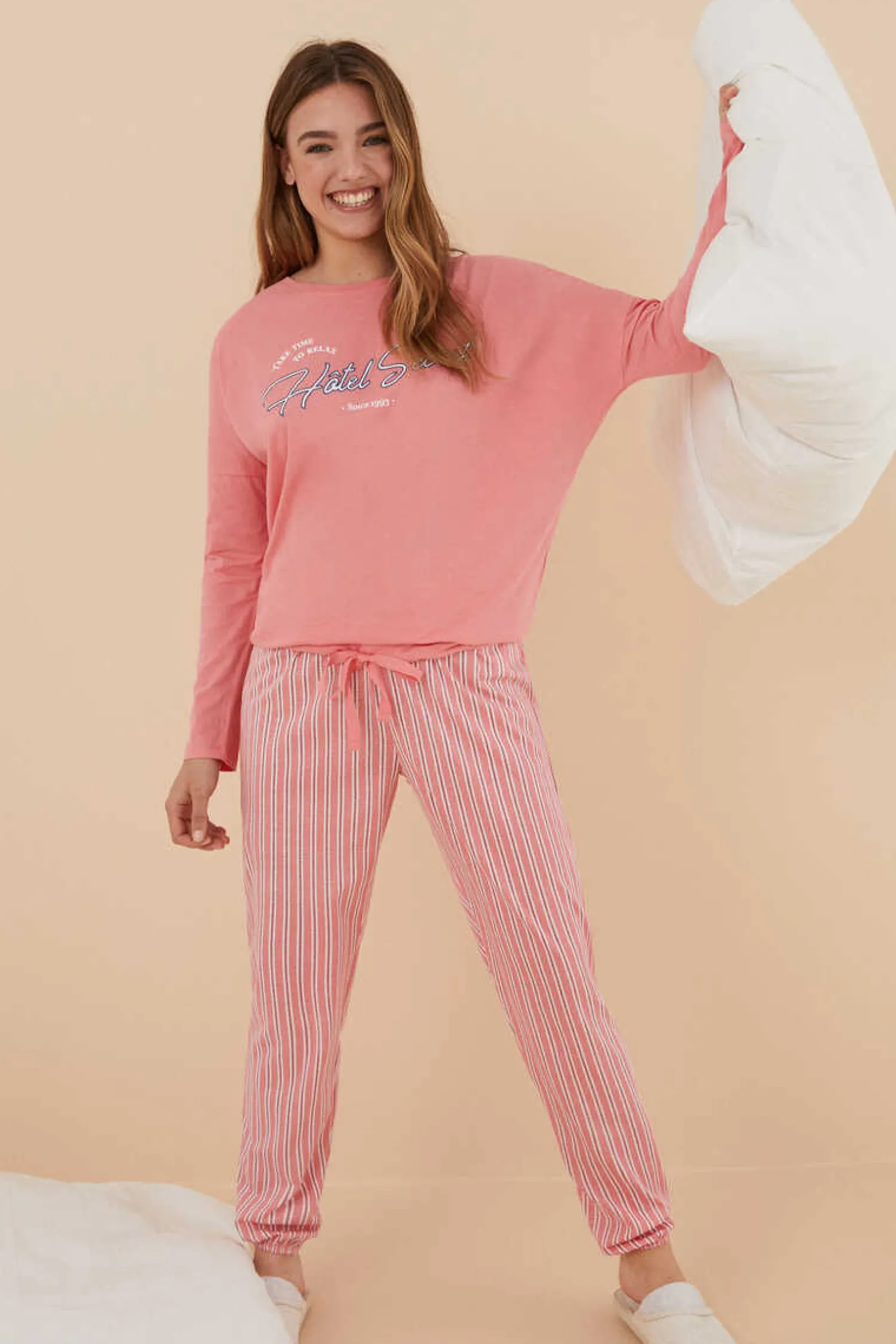 Women'secret Pijamas-Pijama 100% Algodao Riscas