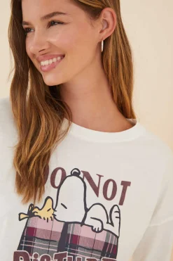 Women'secret Pijamas-Pijama 100% Algodao Snoopy Flanela