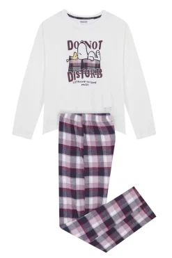 Women'secret Pijamas-Pijama 100% Algodao Snoopy Flanela