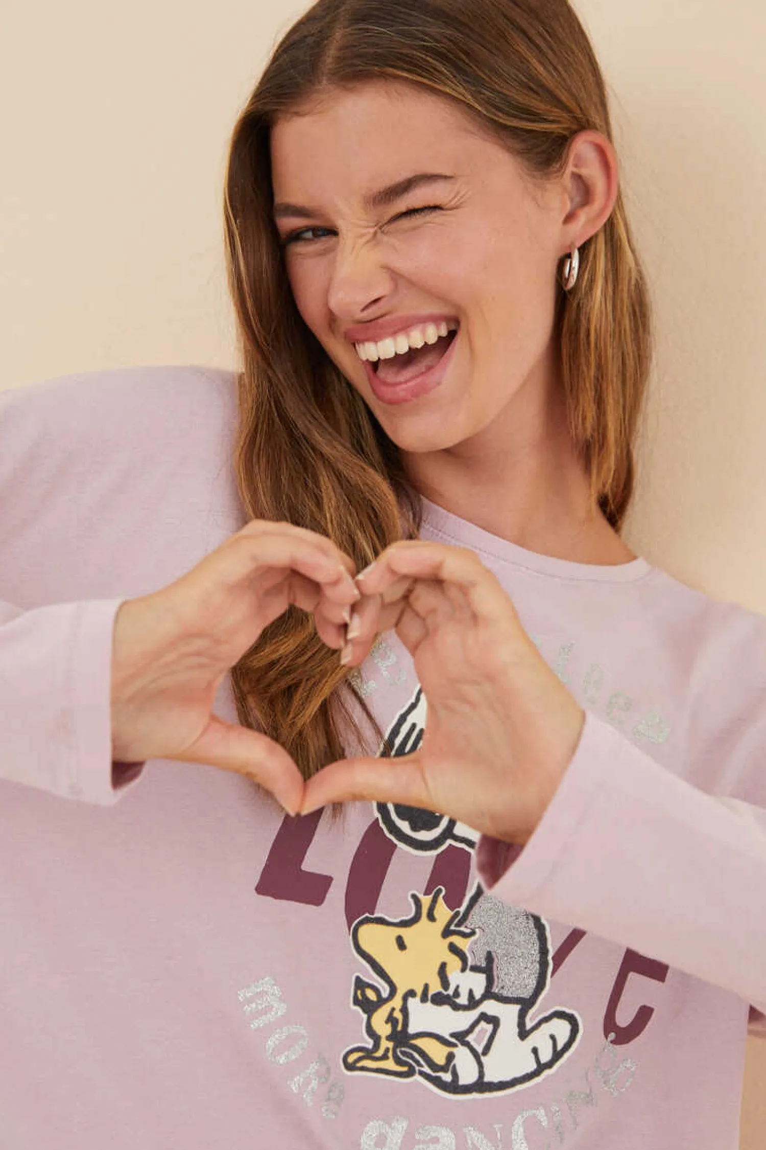 Women'secret Pijamas-Pijama 100% Algodao Snoopy Love