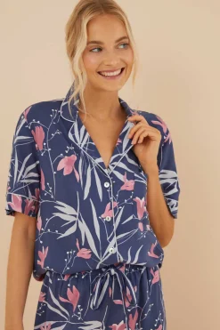 Women'secret Pijamas-Pijama Camiseiro Com Estampado De Flores De Moniquilla