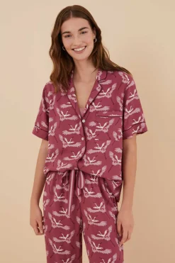 Women'secret Pijamas-Pijama Camiseiro Com Estampado De Garcas De Moniquilla