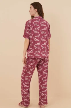 Women'secret Pijamas-Pijama Camiseiro Com Estampado De Garcas De Moniquilla