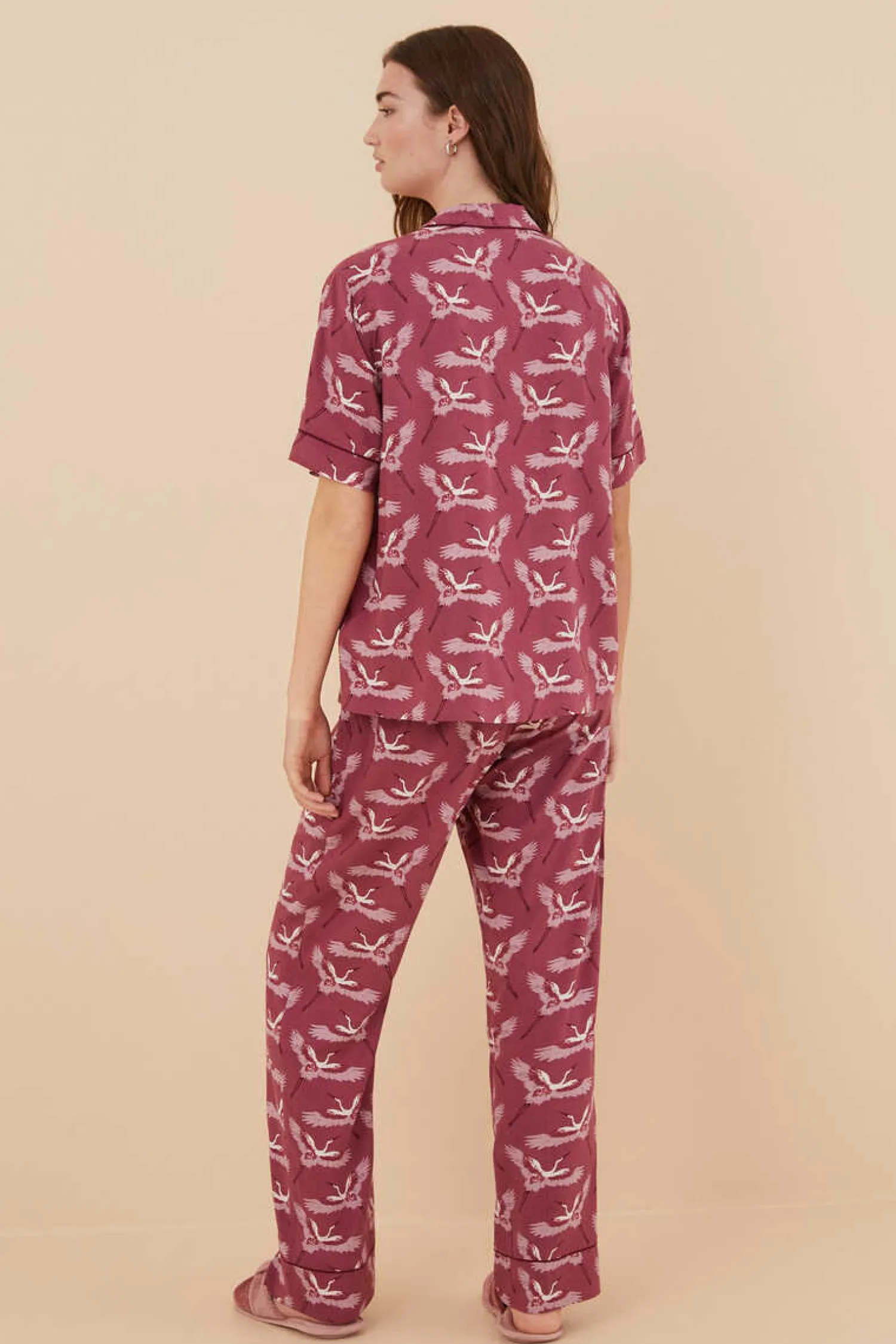Women'secret Pijamas-Pijama Camiseiro Com Estampado De Garcas De Moniquilla