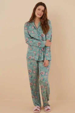 Women'secret Pijamas-Pijama Camiseiro Flores Viscose Cetim