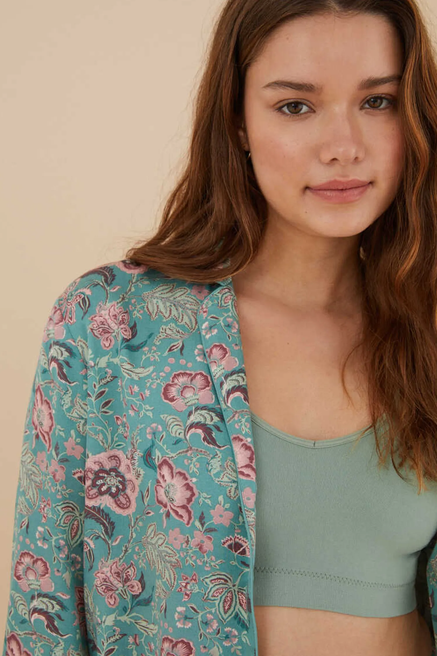 Women'secret Pijamas-Pijama Camiseiro Flores Viscose Cetim