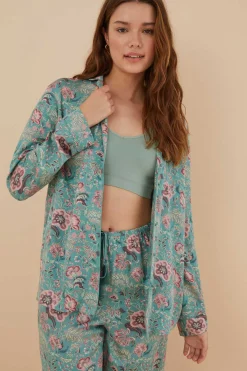 Women'secret Pijamas-Pijama Camiseiro Flores Viscose Cetim