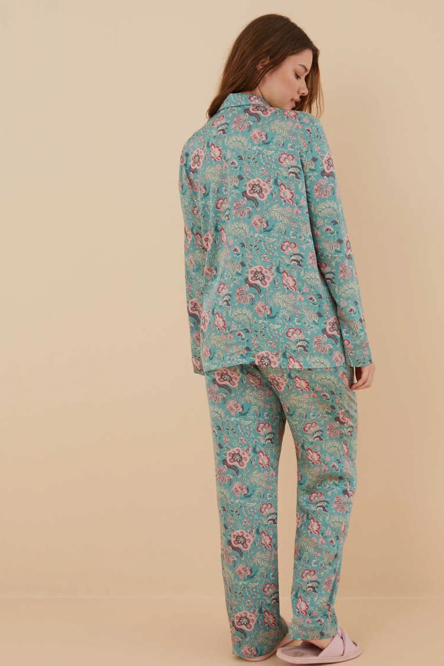 Women'secret Pijamas-Pijama Camiseiro Flores Viscose Cetim