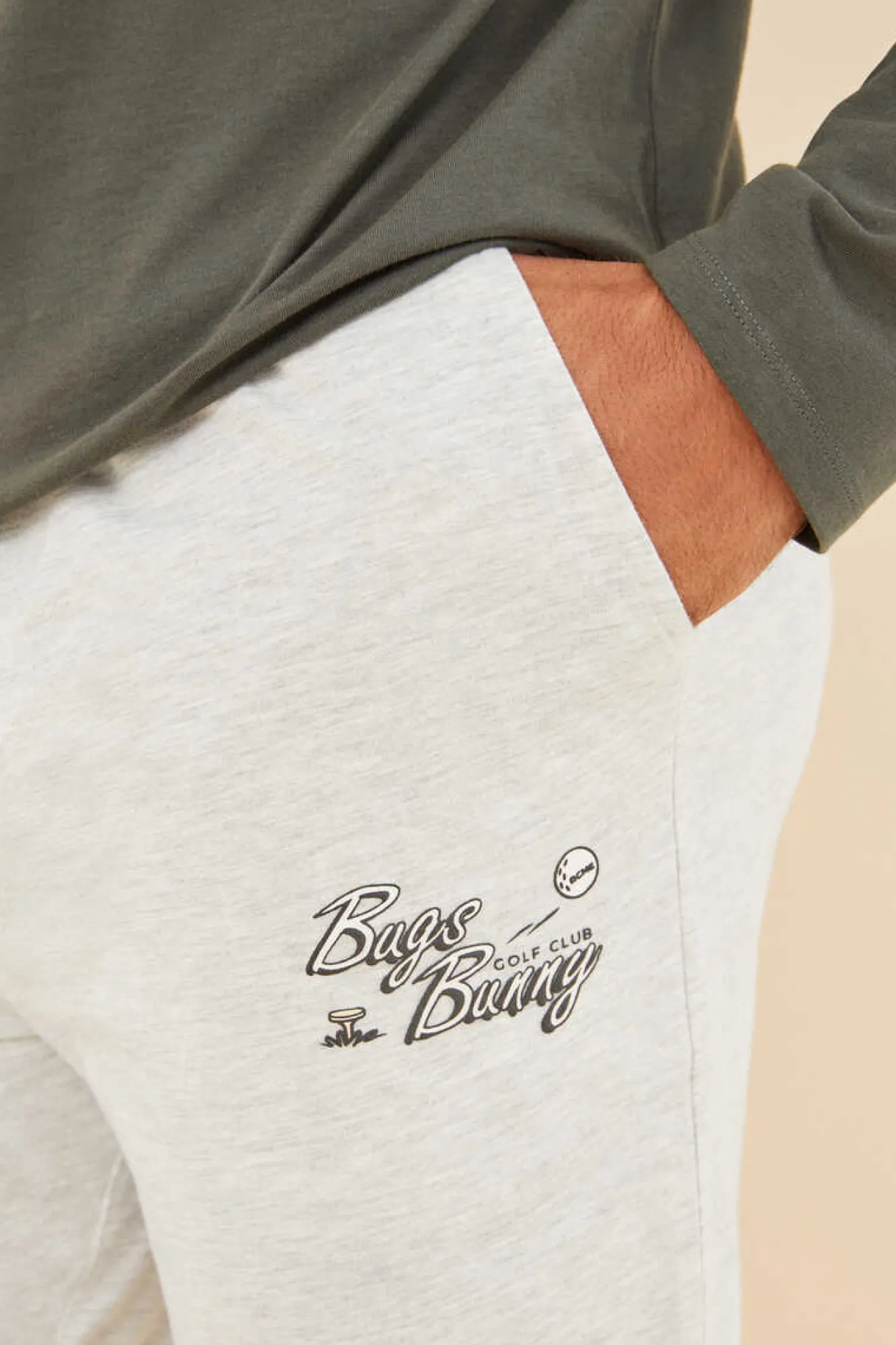 Women'secret Pijama Comprido Homem 100% Algodao Bugs Bunny Beige Hot