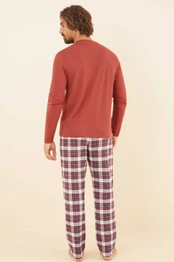 Women'secret Pijama Comprido Homem 100% Algodao Garfield Vermelho Best