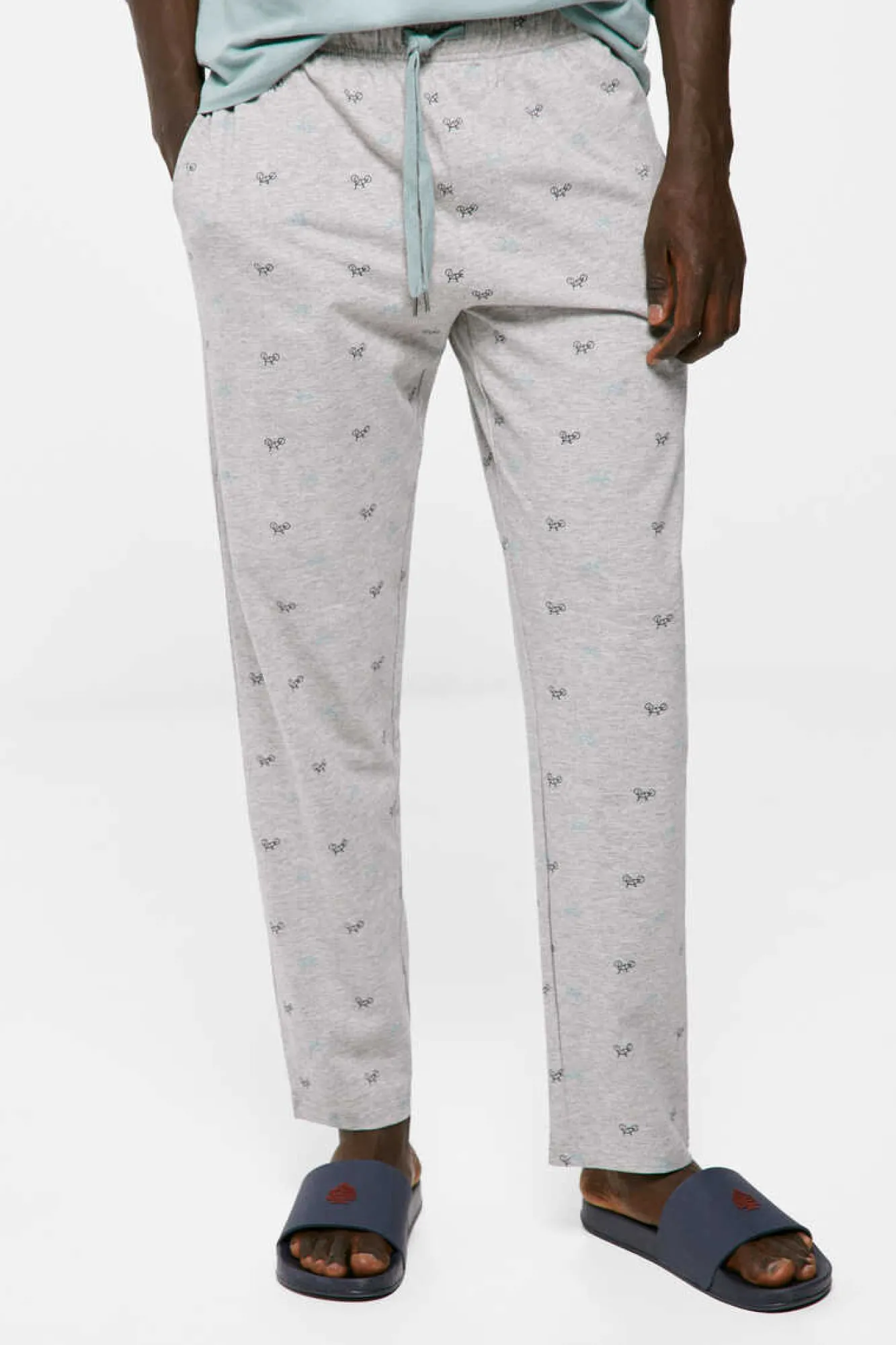 Springfield Pijama Comprido Malha Algodao Bicicleta Cinza Discount