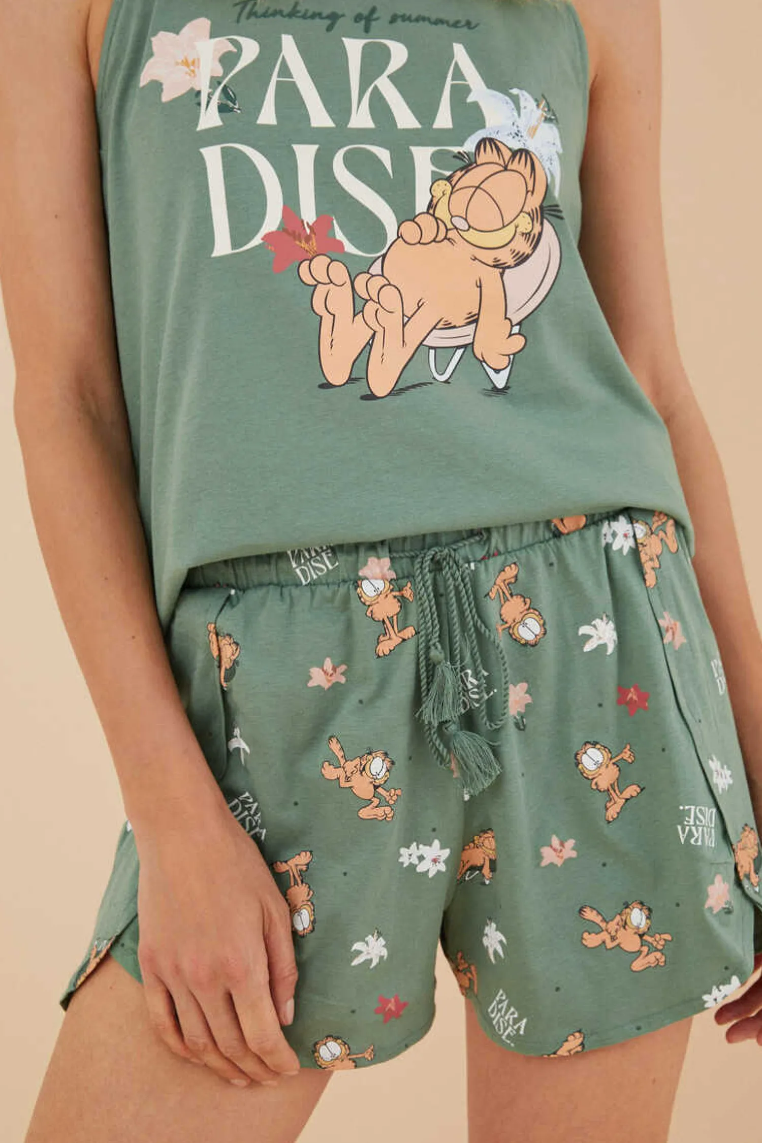 Women'secret Pijamas-Pijama Curto Alcas Garfield
