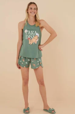 Women'secret Pijamas-Pijama Curto Alcas Garfield