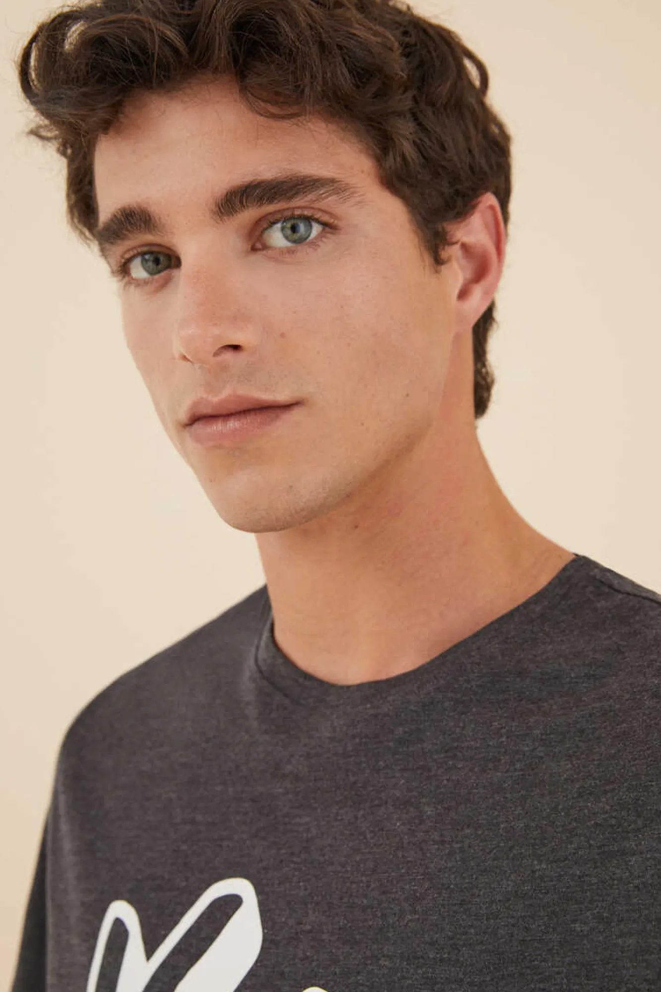 Women'secret Pijama Curto De Homem Algodao Ken Cinzento Best