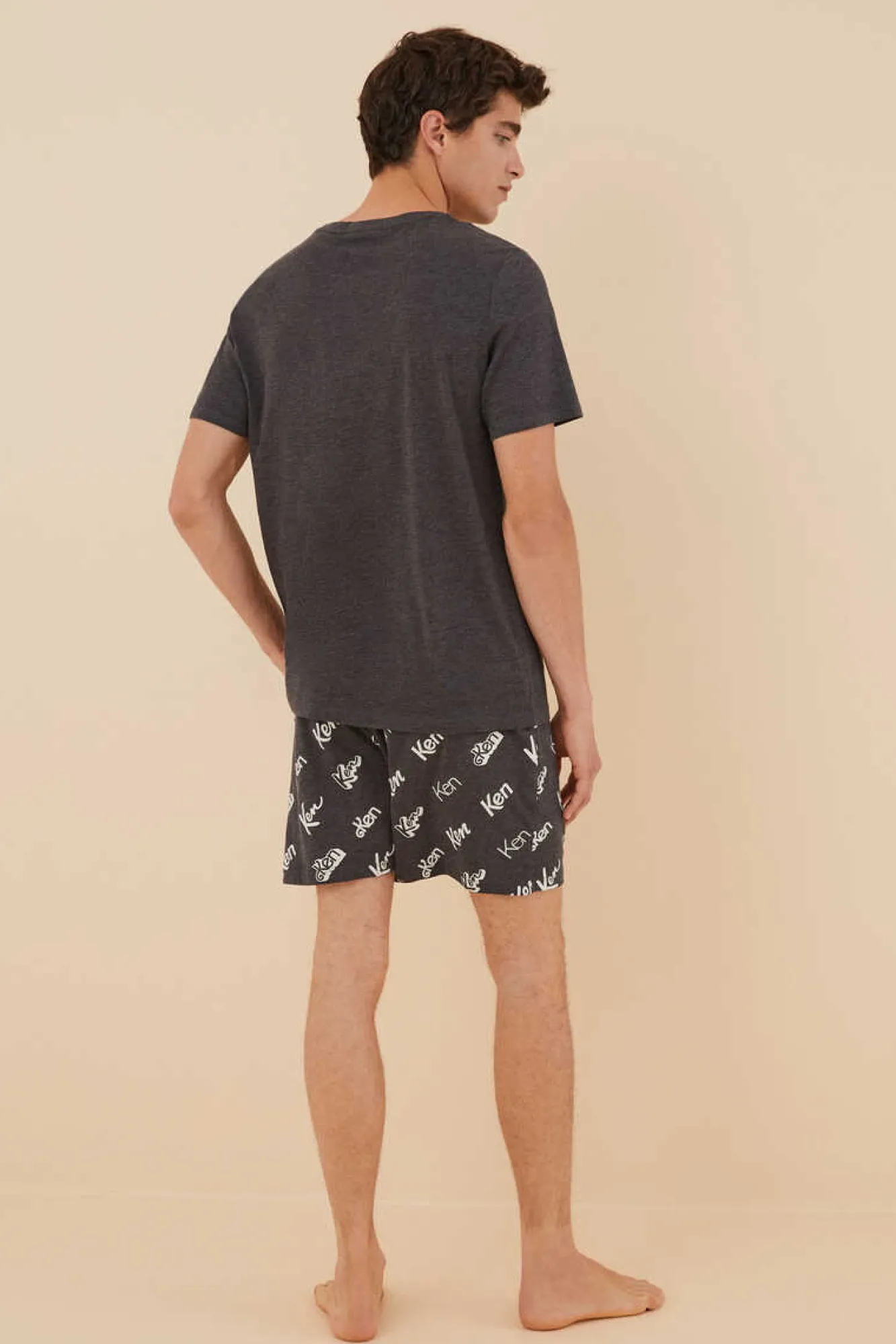 Women'secret Pijama Curto De Homem Algodao Ken Cinzento Best