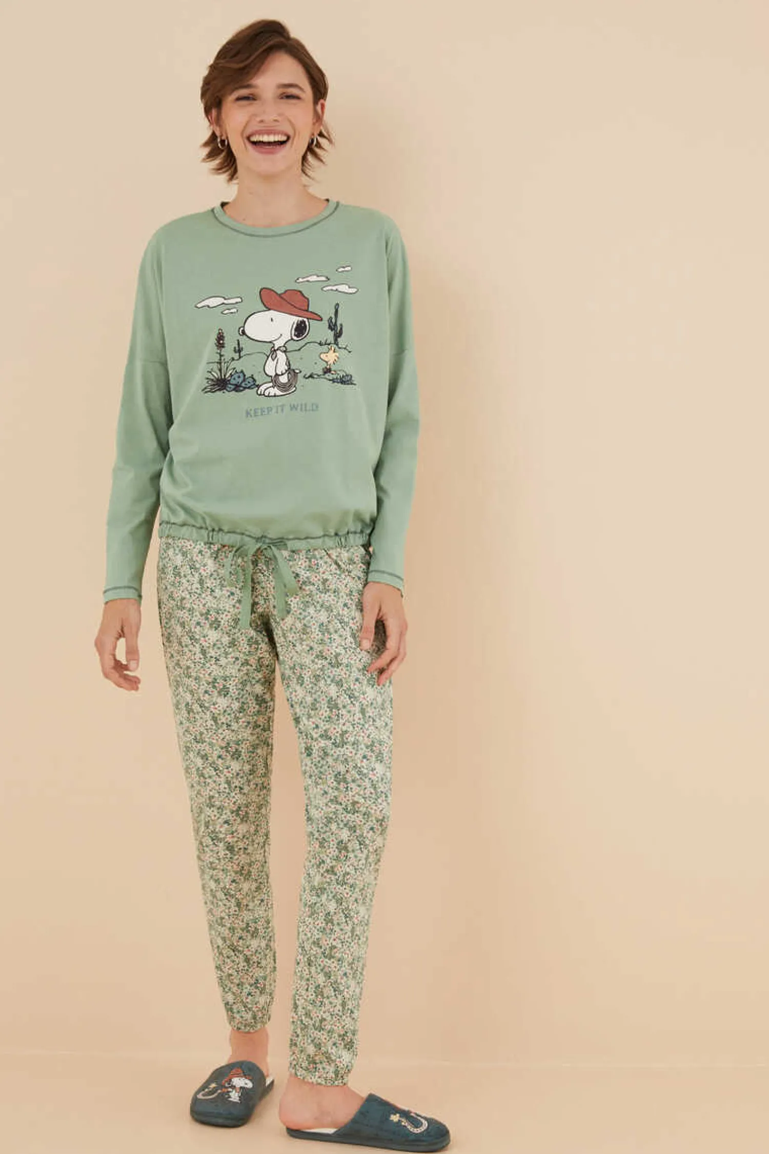 Women'secret Pijamas-Pijama De 100% Algodao Do Snoopy Em