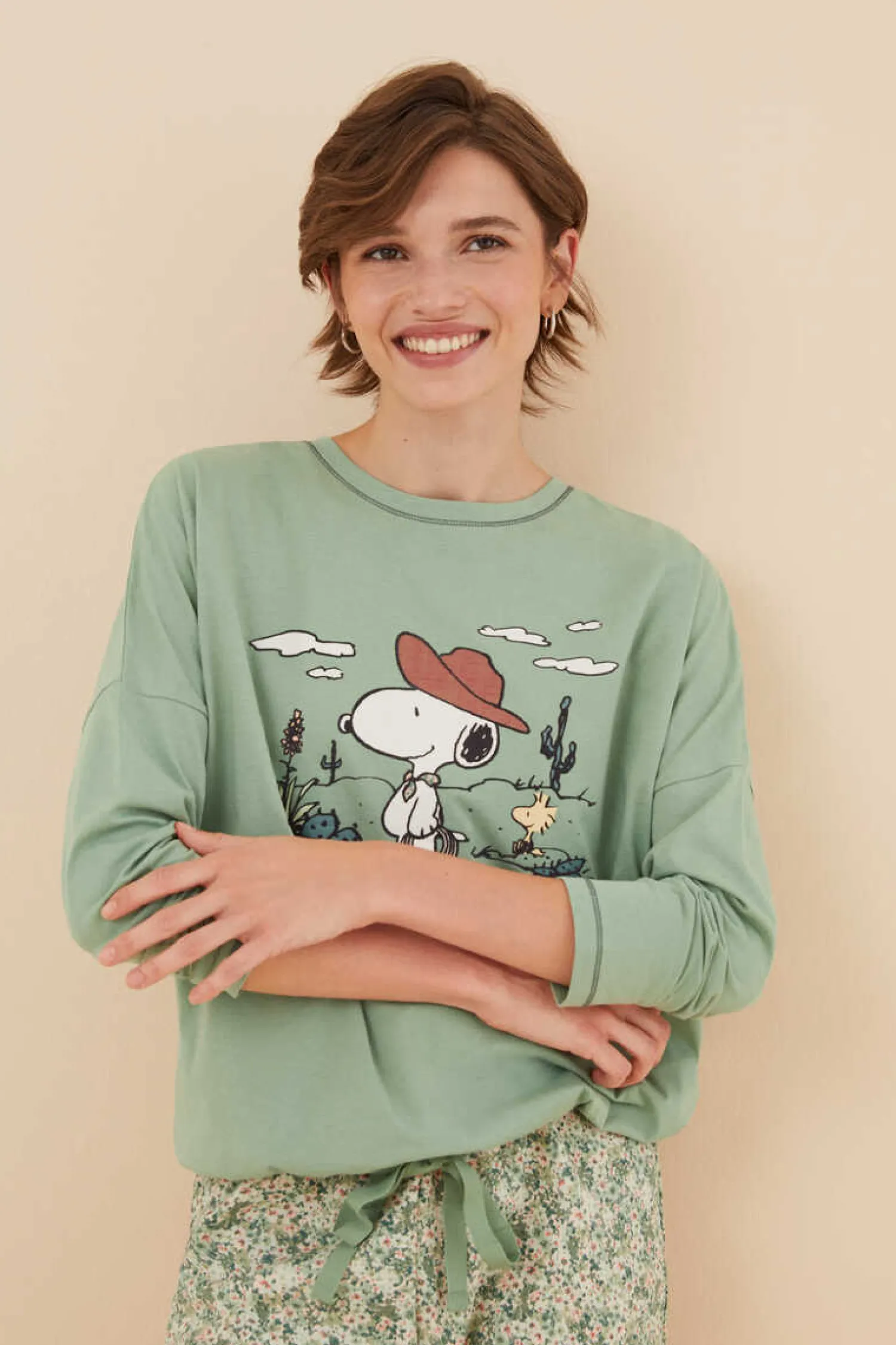 Women'secret Pijamas-Pijama De 100% Algodao Do Snoopy Em