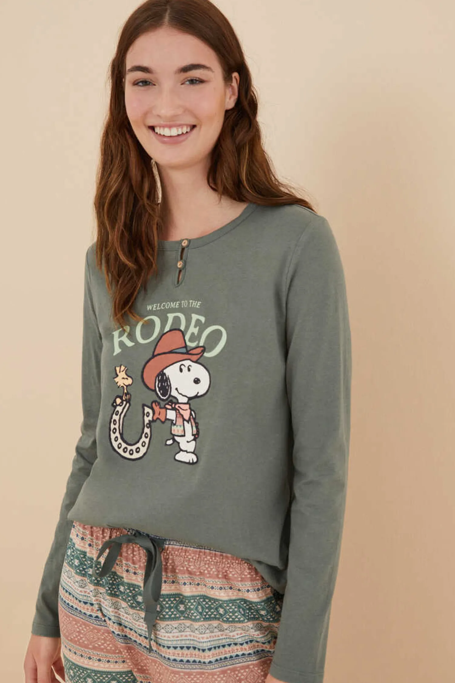 Women'secret Pijamas-Pijama De 100% Algodao Do Snoopy Em