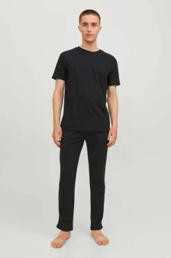 Jack & Jones Pijama De Manga Curta E Calcas Compridas Preto New