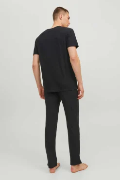 Jack & Jones Pijama De Manga Curta E Calcas Compridas Preto New