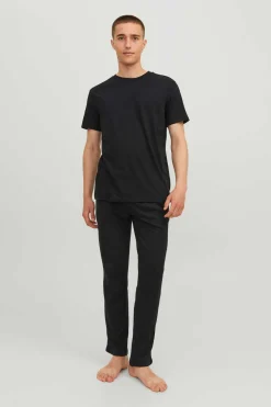 Jack & Jones Pijama De Manga Curta E Calcas Compridas Preto New