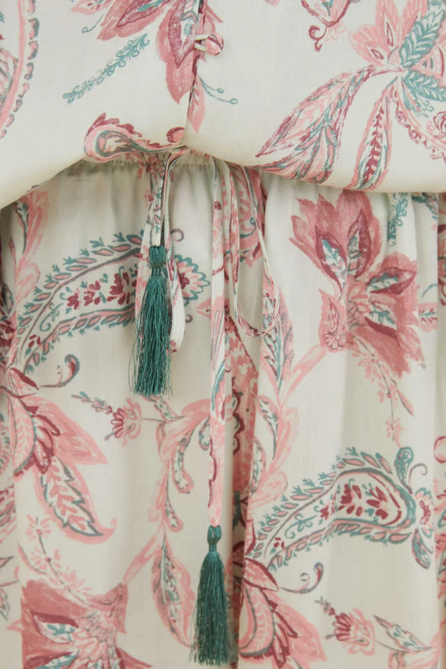 Women'secret Pijamas-Pijama Paisley Manga Curta Folho Calcas Capri